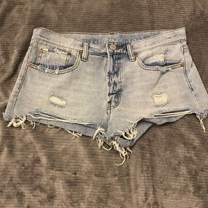 Distressed bdg shorts‎